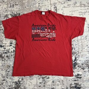 VINTAGE 90s Harley Davidson T-Shirt American Pride 2XL Single Stitch Wings Iowa